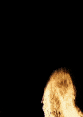 a silhouette of a man 's face is made of flames on a black background