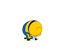 a cartoon minion is crying and has tears coming out of his eyes