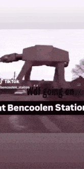a picture of a tow truck that says " wait going on at bencoolen station " on it