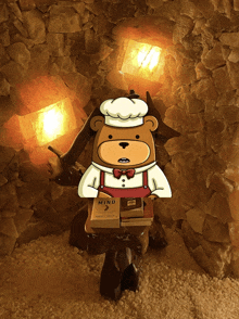 a cartoon bear is holding a book that says mind