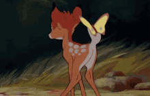 Borboleta Veado Bambi Oi Olá GIF