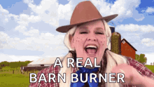 Cowboy Hat Dorky Farmgirl GIF - Cowboy Hat Dorky Farmgirl Funny Farmer GIFs