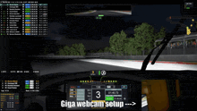 a screenshot of a video game with giga webcam setup at the top