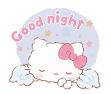 sticker hello kitty good night sanrio