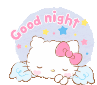 Sticker Hello Kitty Sticker - Sticker Hello Kitty Good Night Stickers