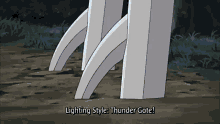 anime naruto kiba thunder lighting style thunder gate