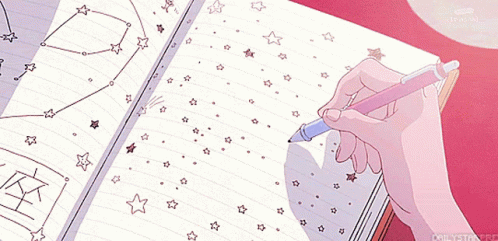 anime girl writing
