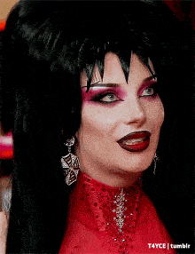 a close up of a drag queen 's face with t4yce tumblr in the lower right corner