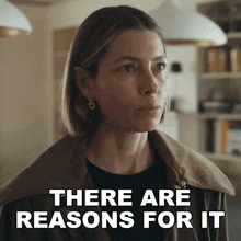 a woman says there are reasons for it in front of her face