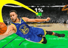 golden state warriors player stephen curry is laying on the court