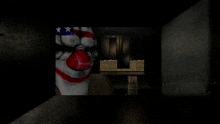 a clown mask with an american flag on it