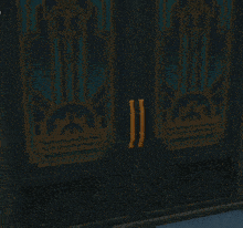 a door with a design on it that says ' n ' on it