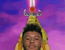 a cartoon of a man holding a lightning bolt in his hands