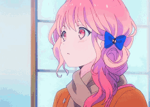 pink hair anime girl anime