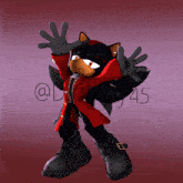 a shadow the hedgehog wearing a red coat and black boots
