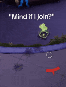 a video game scene with the words " mind if i join " at the top