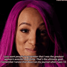 Sasha Banks Greatest Womens Wrestler Of All Time GIF - Sasha Banks Greatest Womens Wrestler Of All Time Thats The Ultimate Goal GIFs