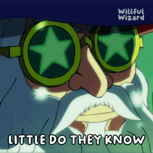 a cartoon of a man with glasses and the words little do they know underneath