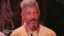 a man with a beard is wearing a yellow shirt that says la palapa