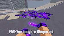a screenshot of a video game that says " pov : you bought a dingue set "