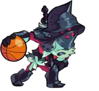 a cartoon character is holding a basketball in his hands