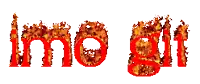 the word img is written in red with flames coming out of the letters