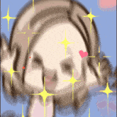 a drawing of a girl with a heart on her face