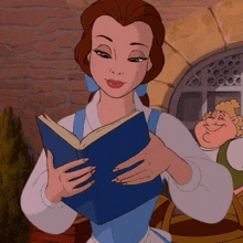 belle reading gif