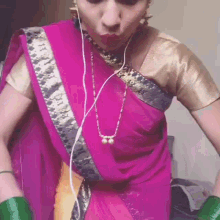 Pink Saree Saree Girl GIF