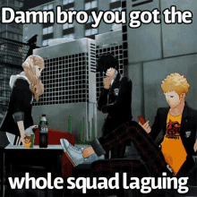 Damn Bro You Got The Whole Squad Laughing Ryuji GIF - Damn Bro You Got The Whole Squad Laughing Ryuji Joker GIFs