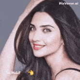a close up of a woman 's face with pixverse.ai written below it