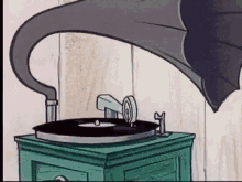 victrola record player playing records cartoons