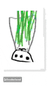 a drawing of a blender filled with green asparagus .