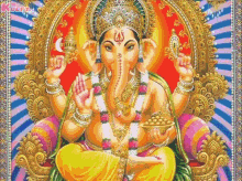 Ganesh With Radium Colours Gif GIF