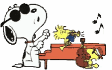 snoopy piano music trumpet horn