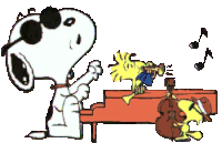 Snoopy Piano Sticker - Snoopy Piano Music Stickers