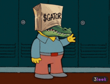 a cartoon character with a bag that says $ gator on it