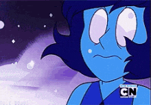 a close up of a cartoon character with a cn logo on the bottom right .