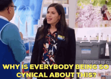Superstore Amy Sosa GIF - Superstore Amy Sosa Why Is Everybody Being So Cynical About This GIFs