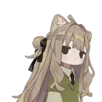 a drawing of a girl with long hair and cat ears on her head