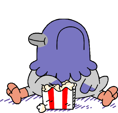 Pigeon Eats Popcorn Sticker - Bro Pigeon Popcorn Eating Stickers