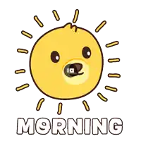a cartoon drawing of a sun with the words morning below it
