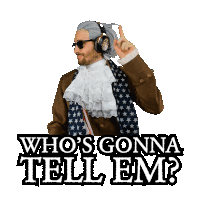 a man wearing headphones with the words who 's gonna tell em on the bottom
