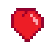 a pixel art of a red heart with a pink border on a white background .