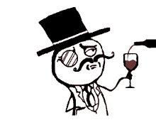 Monocle Gentleman with wine.