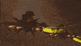 a computer generated image of a robot shooting a laser at another robot
