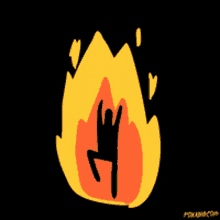 fire flame burn man panic