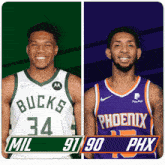 Milwaukee Bucks (91) Vs. Phoenix Suns (90) Third-fourth Period Break GIF - Nba Basketball Nba 2021 GIFs