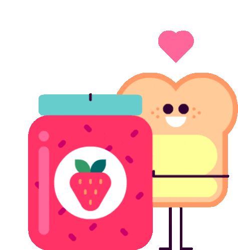 Toast Loves Jar Of Strawberry Jam Sticker - Foodies Kiss Strawberry Stickers