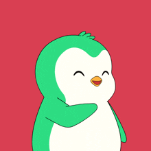 a cartoon penguin with the words poker face written on it